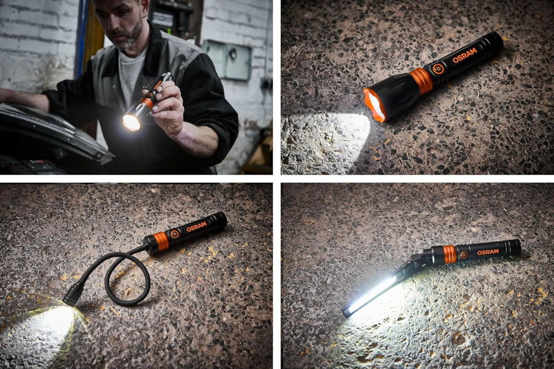 Osram LEDinspect 3-IN-1 Inspection Light KIT – LEDIL417, Taschenlampe & Flexibler Schwanenhals & Ins