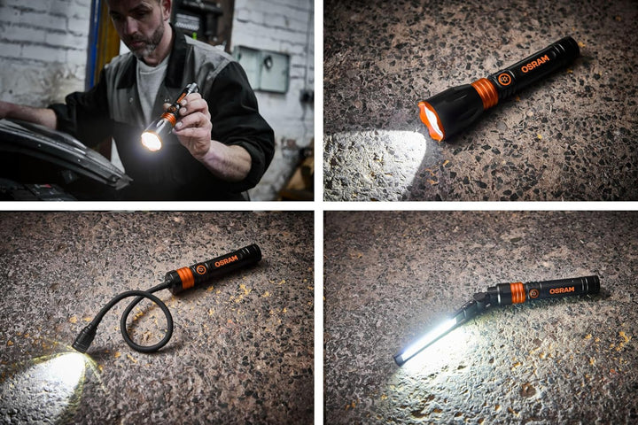 Osram LEDinspect 3-IN-1 Inspection Light KIT – LEDIL417, Taschenlampe & Flexibler Schwanenhals & Ins