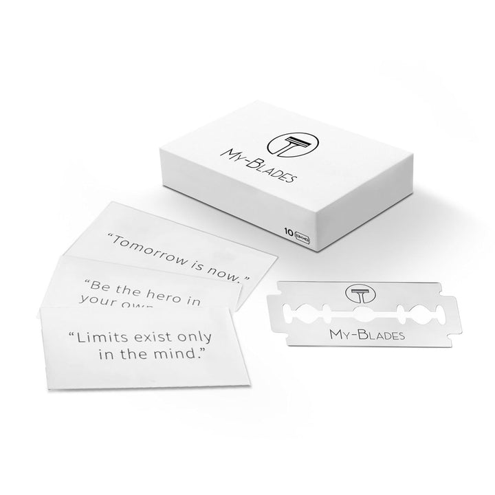 Premium Rasierhobel Set mit 10 Rasierklingen – Metallgriff, Butterfly-Sicherheitsverschluss, Geschen
