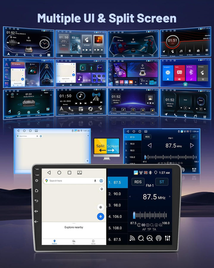 Hikity Autoradio für Mazda 2 2007-2014 [4+64GB] Android 15 Radio CarPlay Android Auto Wireless Bilds