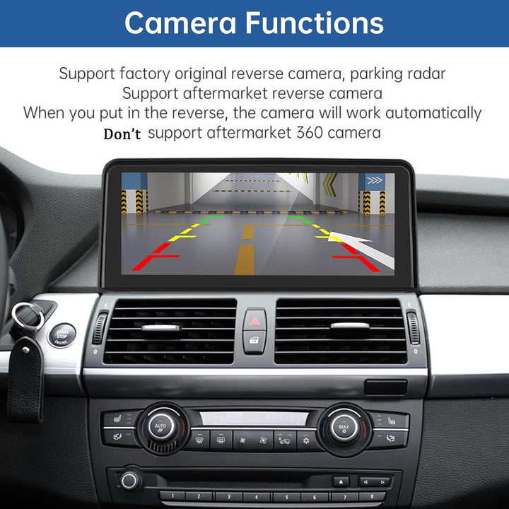 Road Top 10,25 Zoll Autoradio CarPlay für BMW X5 X6 Serie E70 E71 mit CCC | 2007-2009 Jahr, Linux HD