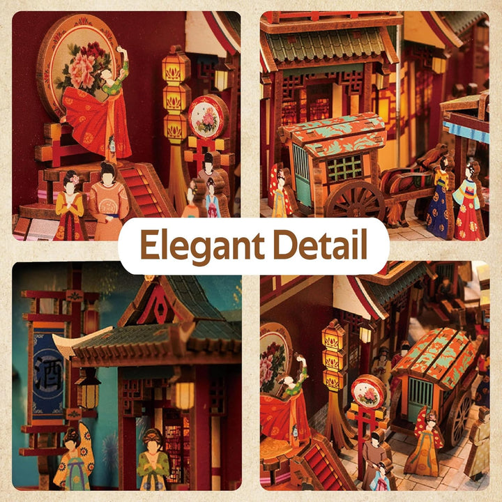 Tonecheer DIY Book Nook Kit Modellbausatz 3D Puzzle aus Holz für Erwachsene zum Baue Puppenhäuser Ba