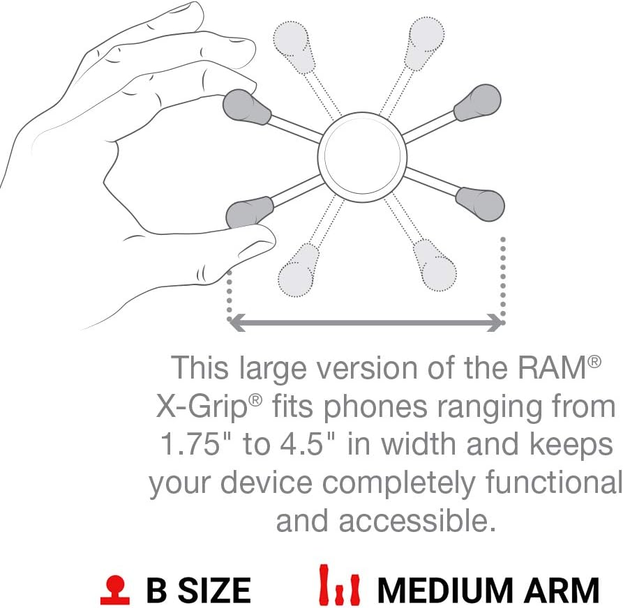 RAM MOUNTS RAM-B-102-UN10U Halterung für Navigationssysteme Fahrrad/Maschine Passiv Halterung Schwar