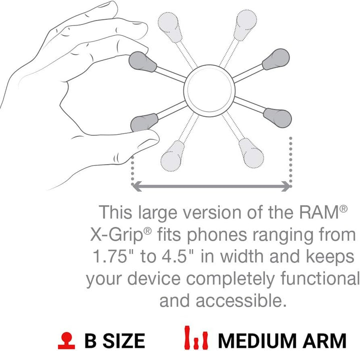 RAM MOUNTS RAM-B-102-UN10U Halterung für Navigationssysteme Fahrrad/Maschine Passiv Halterung Schwar