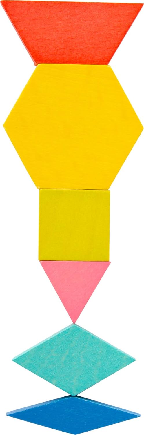 small foot Tangram Mosaik-Set XL, bunter Legespass mit 250 Holzsteinen, mit Aufbewahrungsbox, ab 3 J