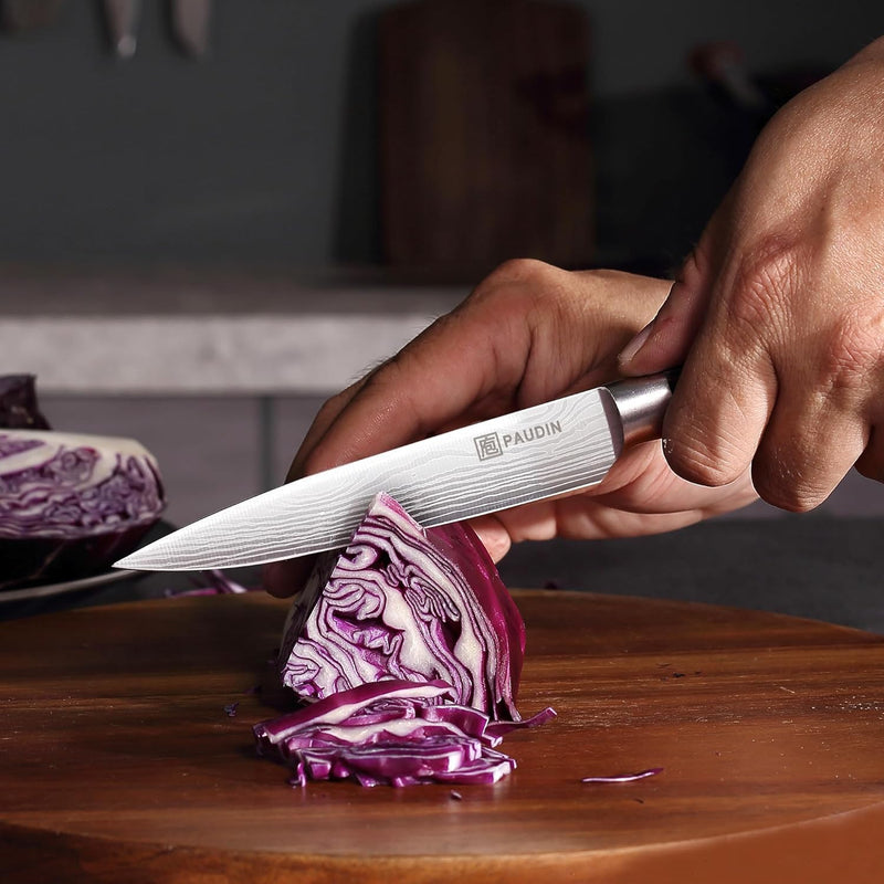 PAUDIN Kochmesser Allzweckmesser Profi 13cm Scharf Küchenmesser Chefmesser aus rostfreiem Deutscher
