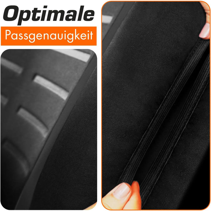 Upgrade4cars Autositzbezüge Set für Pilotensitze | Autositzbezug Komplettset in Schwarz | Autoschonb