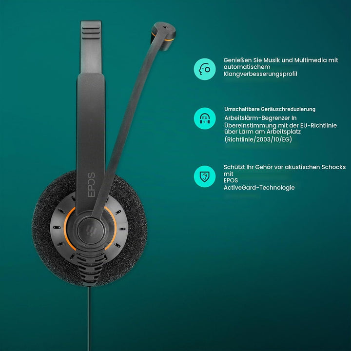 Sennheiser SC60 Headset (binaural / beidseitig, USB, für Microsoft Lync) Schwarz, 504547
