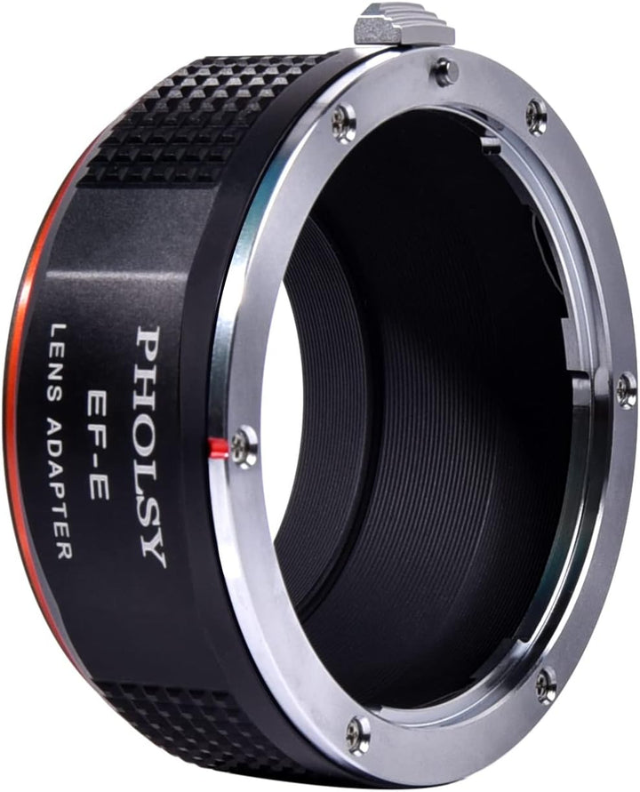 PHOLSY Objektivadapter Manueller Fokus für Canon EOS EF EF-S Objektiv auf Sony E Kameragehäuse für A