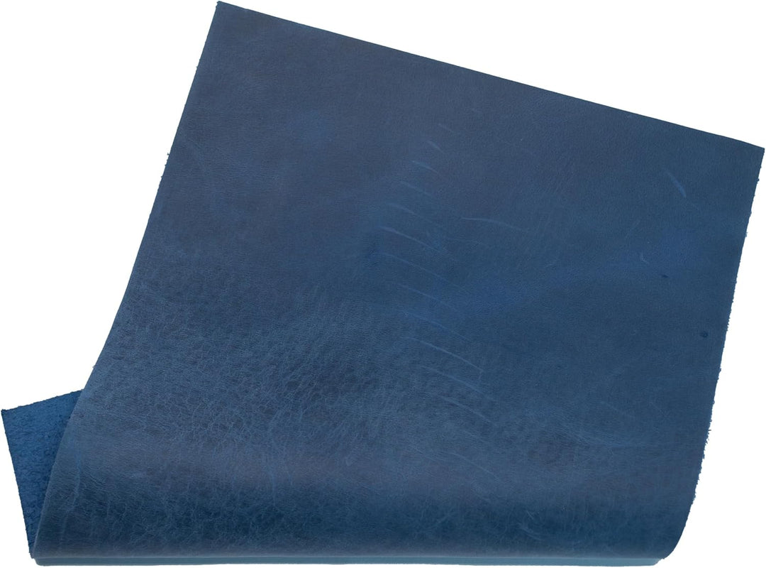 HAPPER STUDIO Rindsleder 2,0-2,2 mm Dick Pull-Up Crazy Horse Leder A4 x 3 Stücke (Blau), Blau