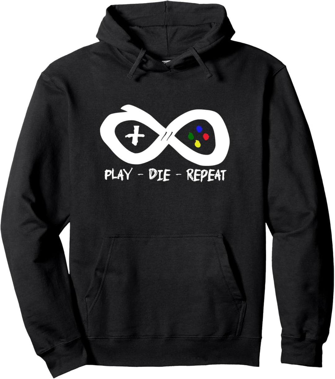 PLAY - DIE - REPEAT - Lustiges Zocker Design für Konsolen Pullover Hoodie