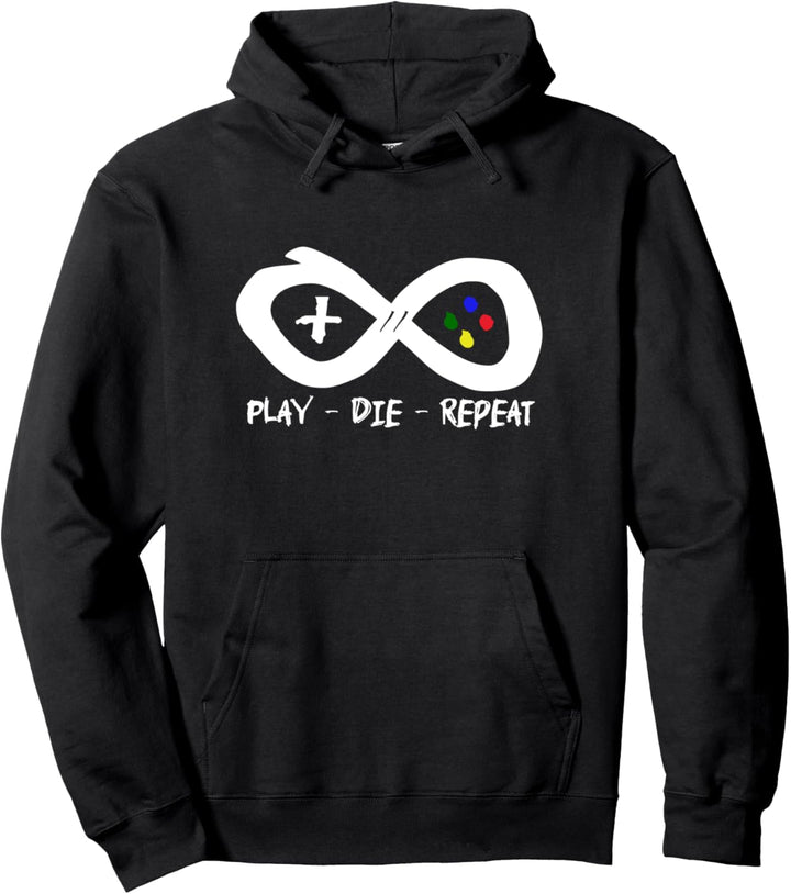 PLAY - DIE - REPEAT - Lustiges Zocker Design für Konsolen Pullover Hoodie