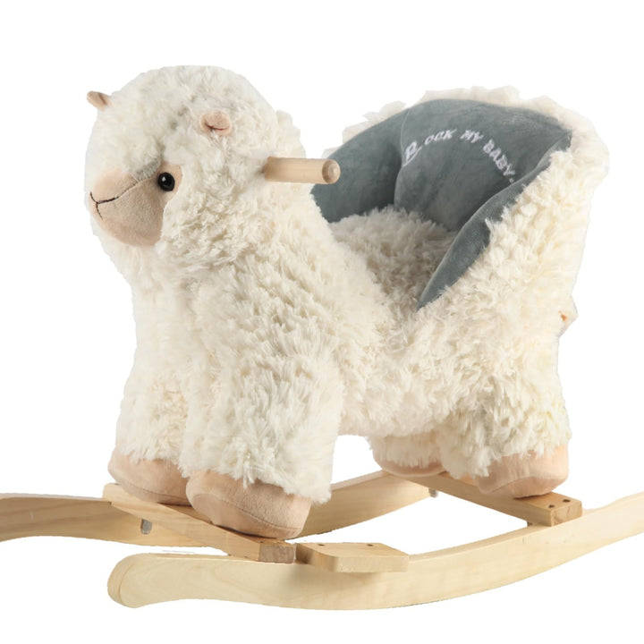 Plüsch Rocking Horse -Schaukeltier Schaukelpferd Schaukelspielzeug，TIC、CPC Zertifizierung (Weiss) Cr