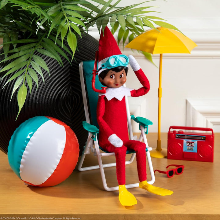 The Elf on The Shelf® Polar Props® Strandurlaub | Komplettes Strand-Set mit Liegestuhl, Schnorchel-A