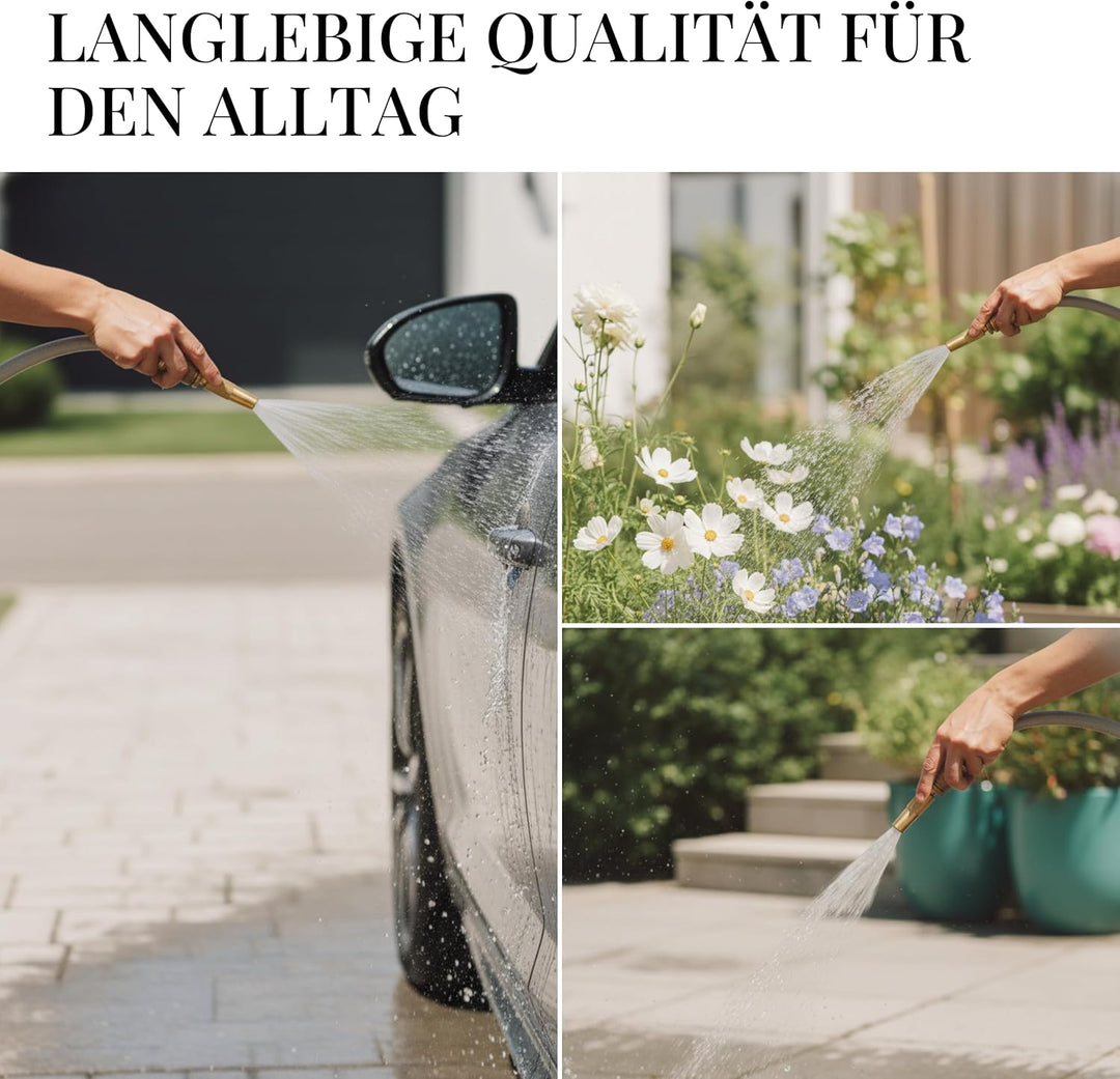 Livlig53 Gartenspritze Messing Zubehör Set 1/2" Zoll 13mm Schlauch, mit Wasserstop und Hahnanschluss