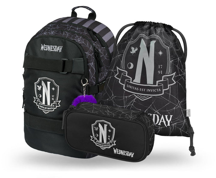 Baagl Schulrucksack Set Jungen Mädchen 3 Teilig, Schultasche ab 3. Klasse, Grundschule Ranzen mit Br