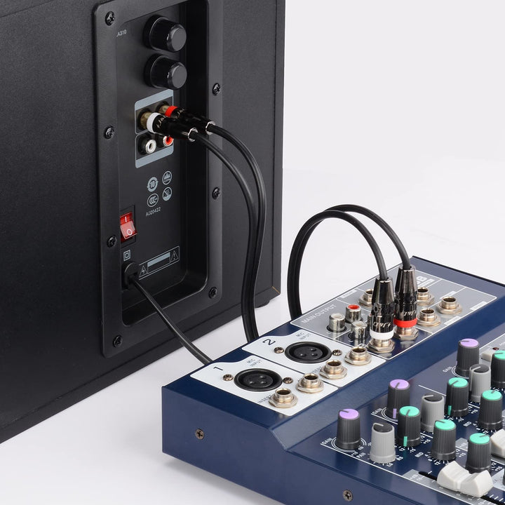 J&D Dual 6,35 mm zu 2RCA Kabel, Heavy Duty 1/4 Männlich auf Cinch Männlich Adapter Stereo Audio Inte