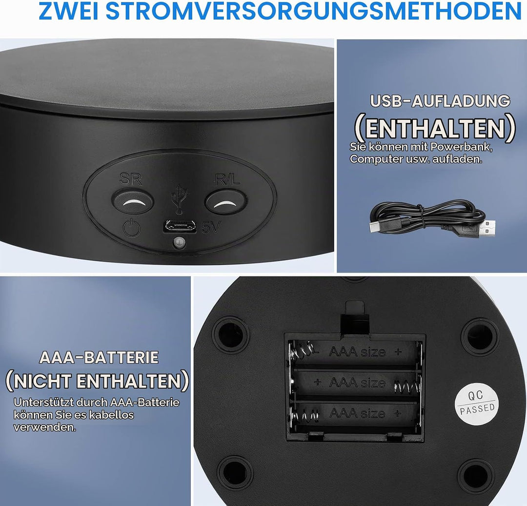 Drehteller Elektrisch, Aomdom 360 Grad Elektrischer Drehteller 13 cm 5 kg Drehscheibe Elektrisch mit