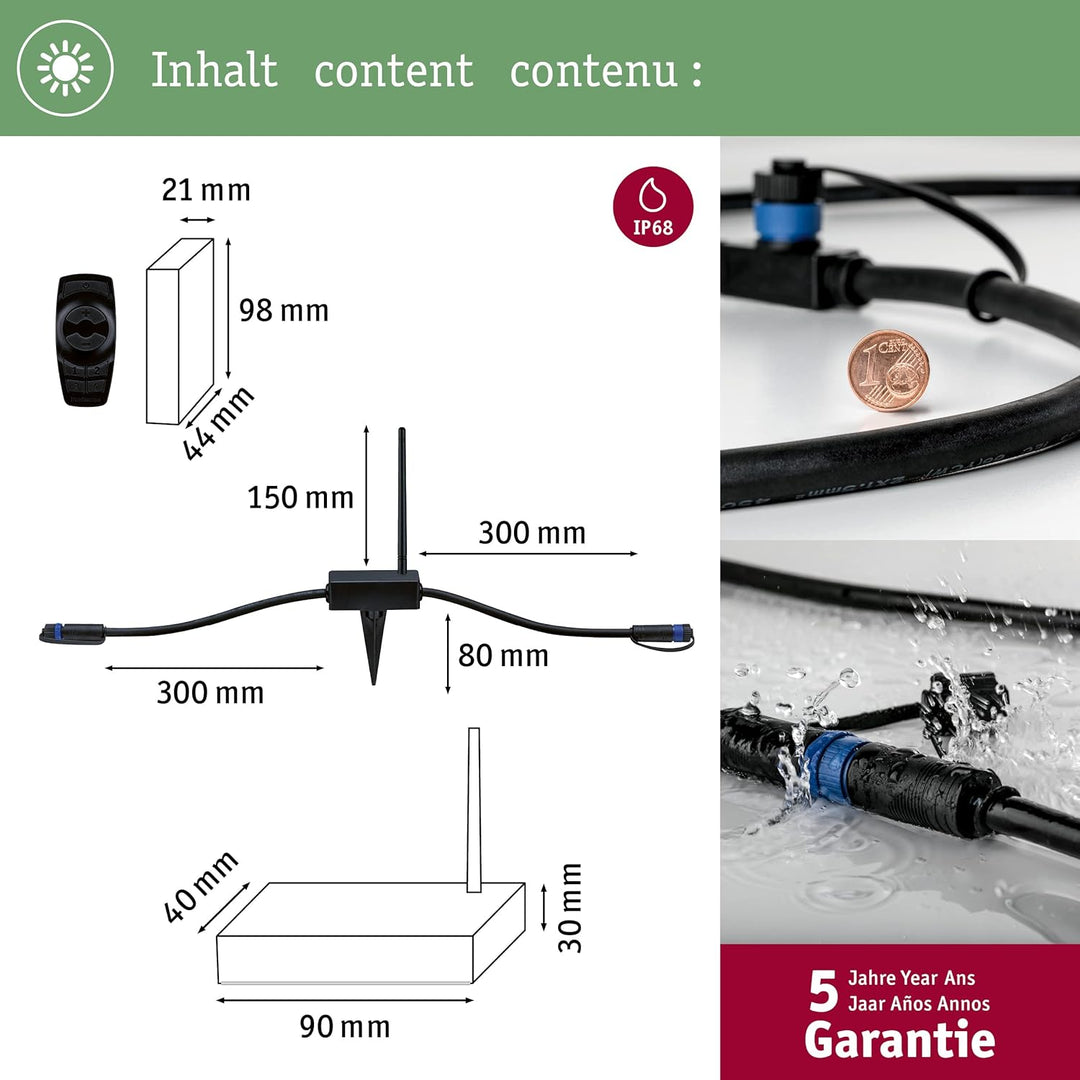 Paulmann 180.11 Outdoor Plug & Shine Controller IP68 Remote Control 18011 Fernbedienung Aussenleucht