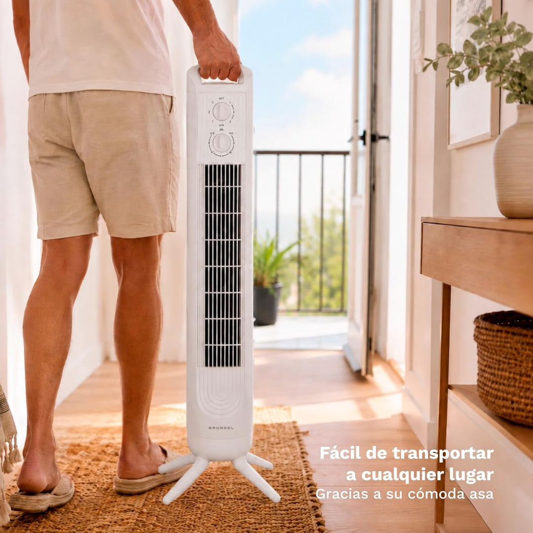 Grunkel Turmventilator TF-324BL mit Leistung: 45 W, 3 Geschwindigkeitsstufen, Oszillation 90°, leise