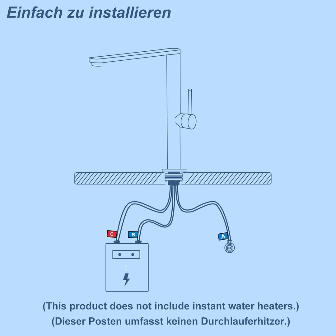 Tohlar Niederdruck Armatur Küche Schwarz, 360 ° Drehbare Wasserhahn Küche, Mischbatterie Küche für B
