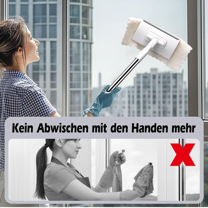 Masthome Wischmopp mit Druck-Klemm-System, Zero Touch EIN-Knopf-Wechsel Wischmopp, Bodenwischer mit