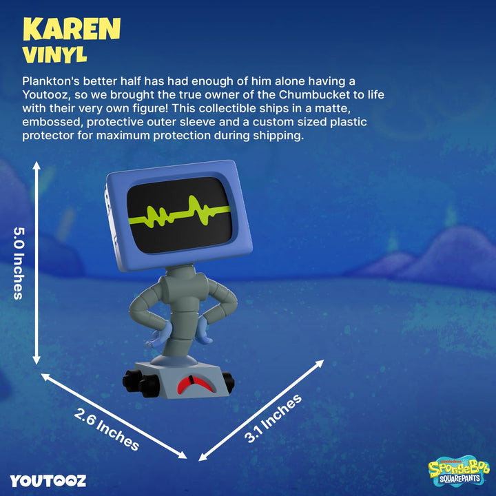 Youtooz Karen Plankton Vinyl-Figur, 12,4 cm Spongebob Schwammkopf Sammlerstück, Mark III Surplus W.I