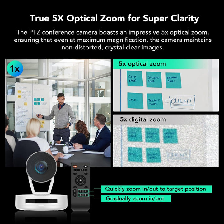 Nuroum Konferenzraum Kamera System V403 und 2 A35 Set, 5X optischer Zoom, Autofokus, All-in-one Vide