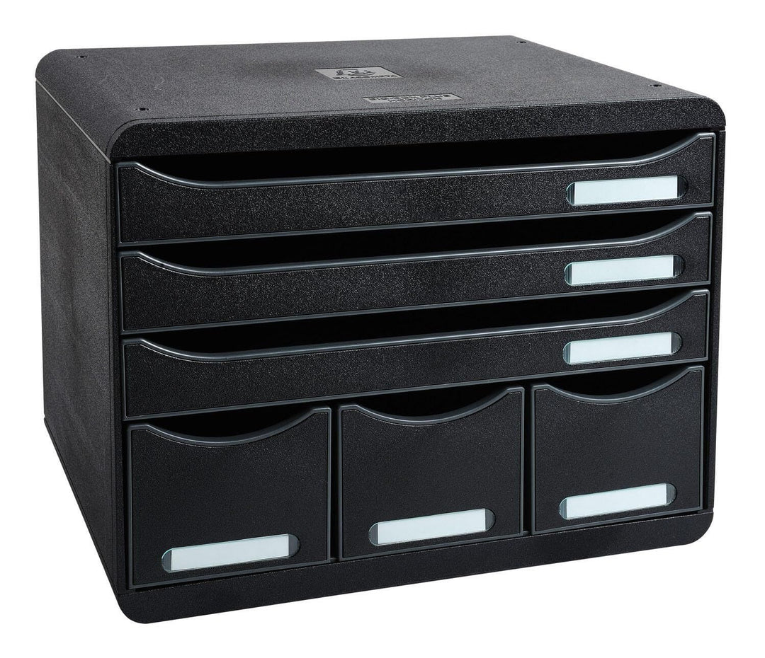 Exacompta 306714D Ablagebox Glossy Querformat mit 6 Schubladen für DIN A+ Dokumente. Belastbare Schu