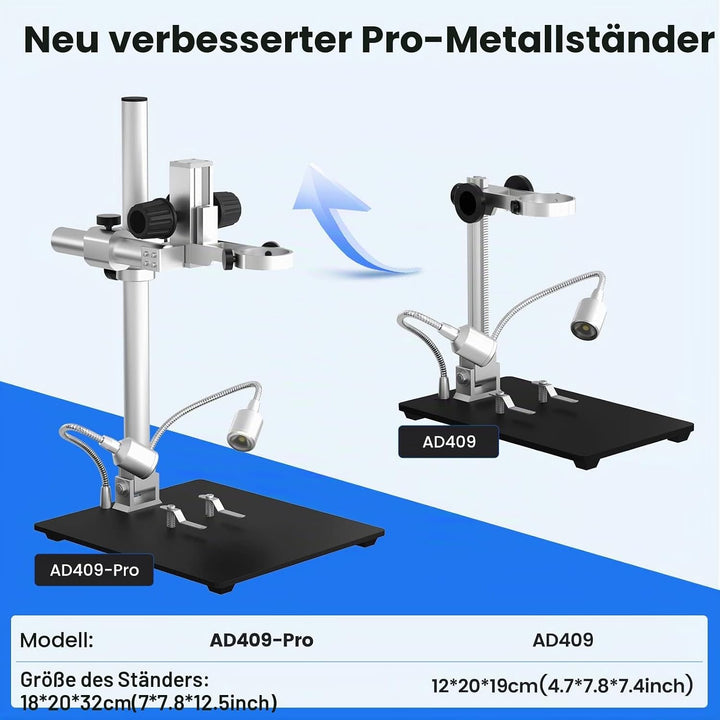 Andonstar AD409 Pro HDMI Digitales Mikroskop, 10,1 Zoll Lötmikroskop, 300X USB Elektronische Mikrosk