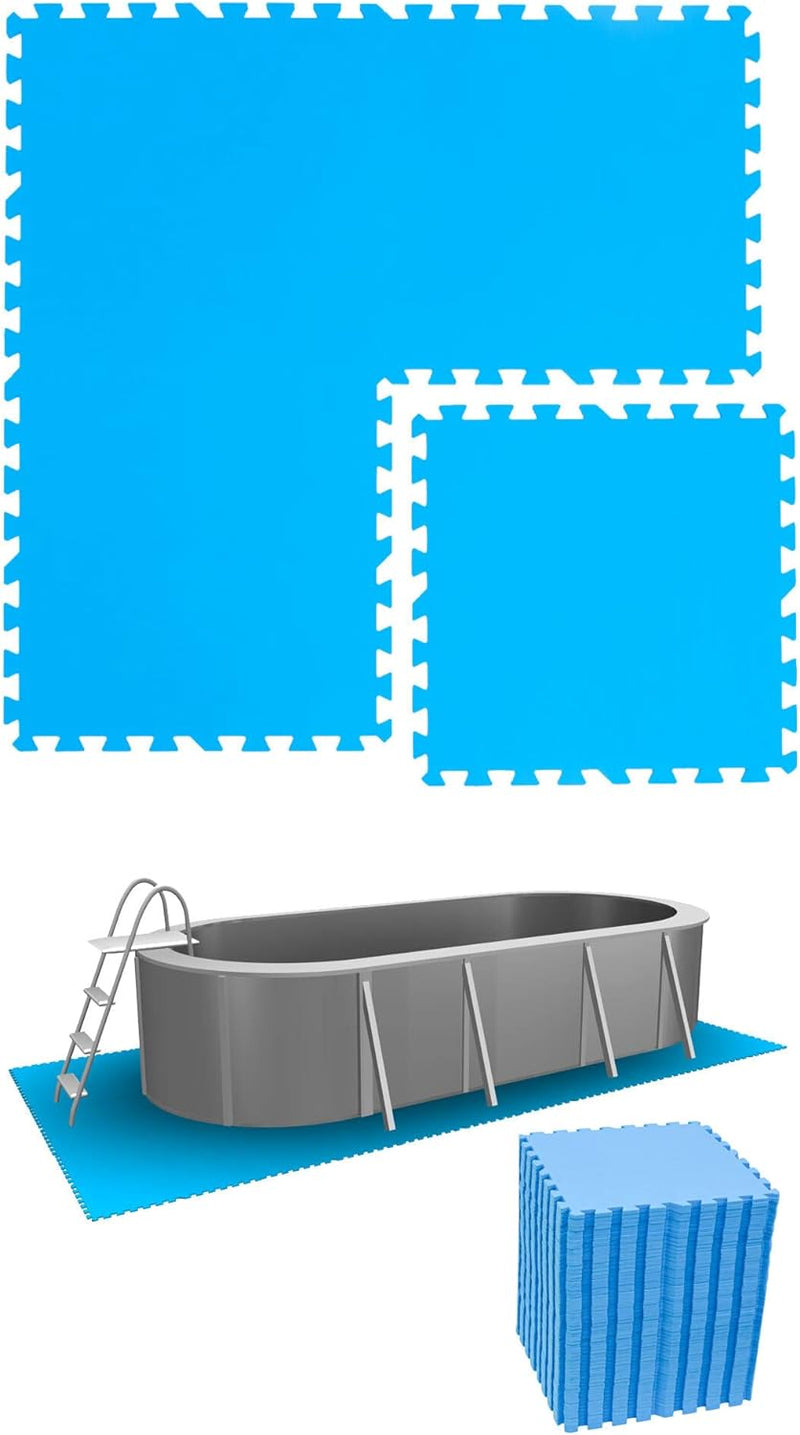 EYEPOWER 13,1m² Poolunterlage aus 56 grossen Matten - 50 x 50 x 1cm Dicke Poolmatte - Pool Unterlage