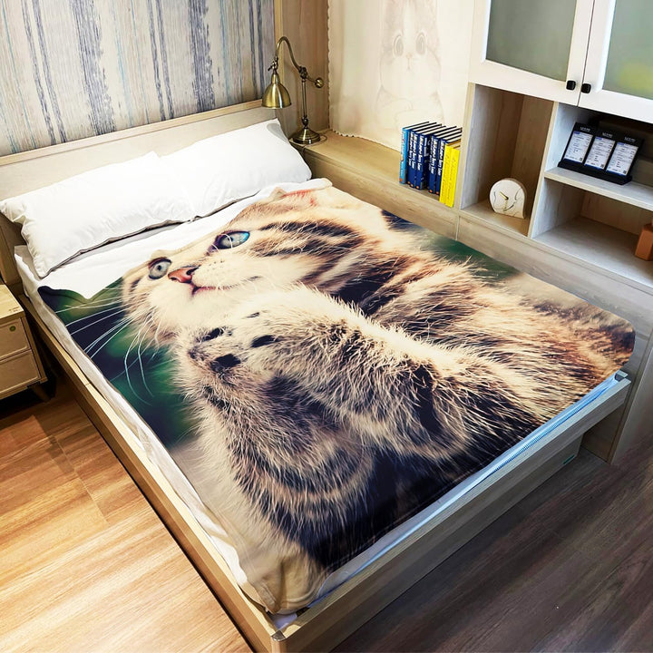 YISUMEI - 150 x 200 cm Decke - Liebenswerte Katze Fleecedecke,Kaschmir-Gefühl Kuscheldecke Geeignet