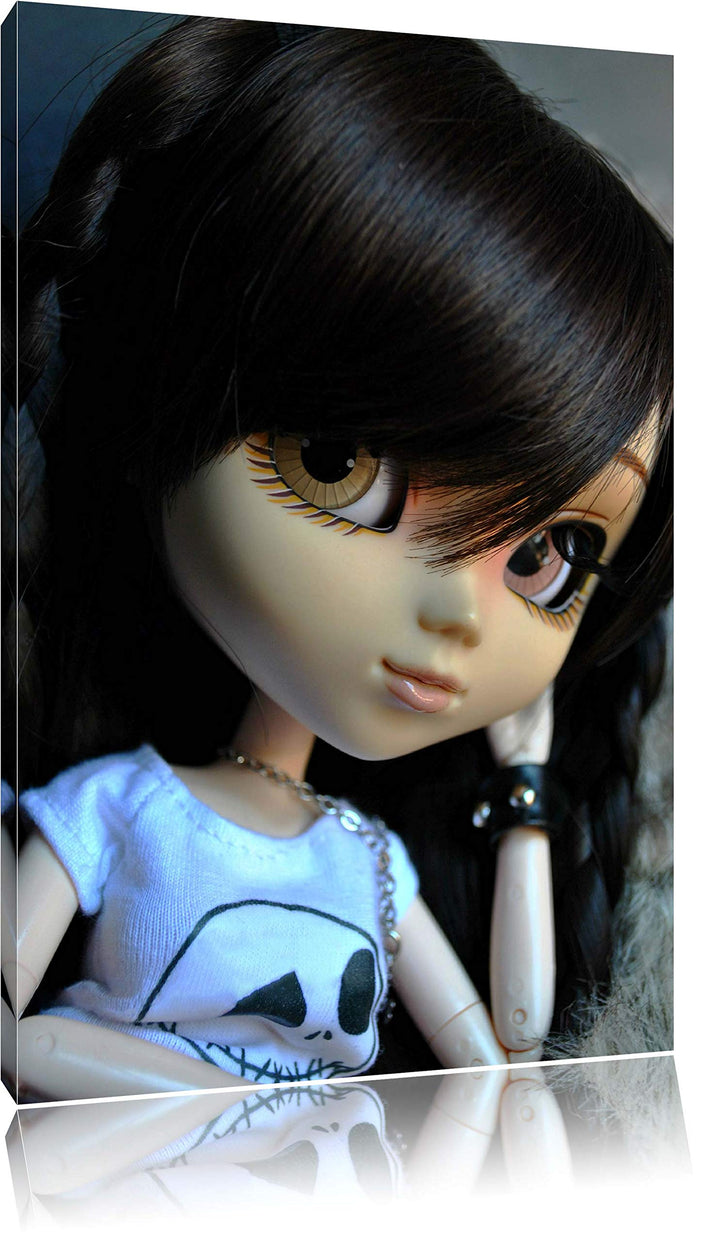 Pullip-Püppchen Scarlett Leinwand, XXL riesige Bilder fertig gerahmt mit Keilrahmen, Kunstdruck auf