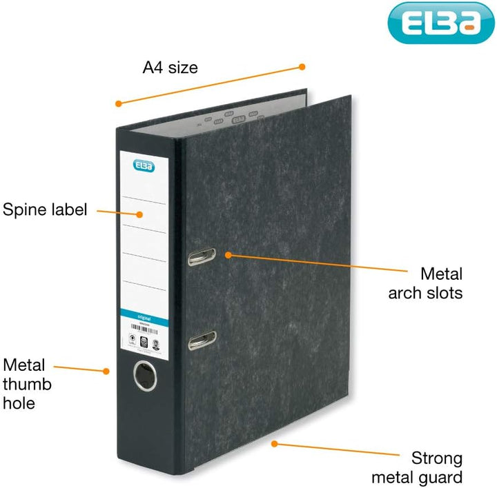 Elba, Aktenordner, A4, Schwarz, 10 Stück Single, Single
