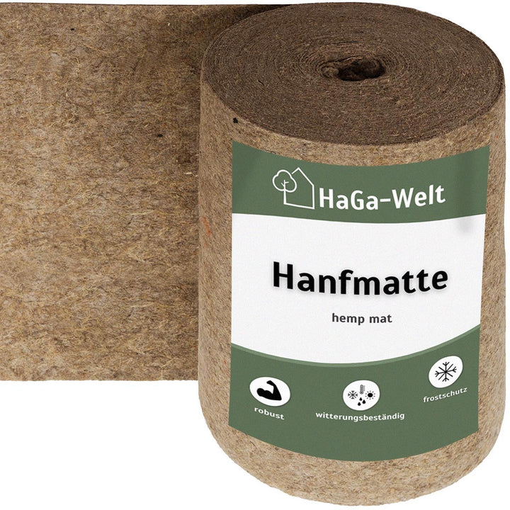 HaGa® Hanfmatte 500 g/m² in 0,65m x 20m | Nachhaltige Einstreu Unterlage für Kleintierheim | Atmungs