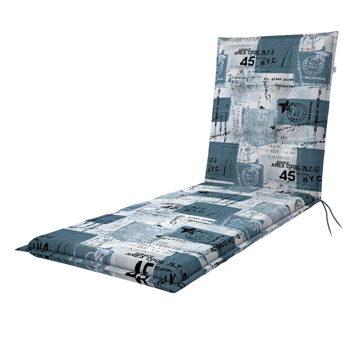 Doppler / Rollliege Living/Gartenliege Auflage/Rollliege/ca. 195 x 60 x 6 cm/Blau Weiss, Blau Weiss