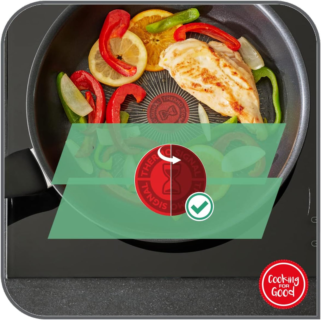 Tefal C38819 Hard Titanium Essential Wokpfanne 28 cm | Antihaftversiegelung mit Titanpartikeln | The