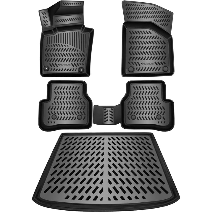 ELMASLINE Gummimatten & Kofferraumwanne Set für VW Passat B6 2005-2010 Limousine | Extra hoher 5cm R