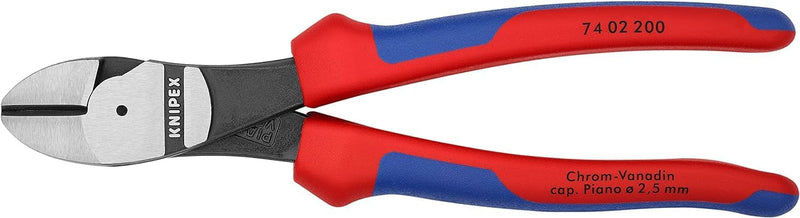 Knipex Kraft-Seitenschneider schwarz atramentiert, mit Mehrkomponenten-Hüllen 200 mm 74 02 200 atram