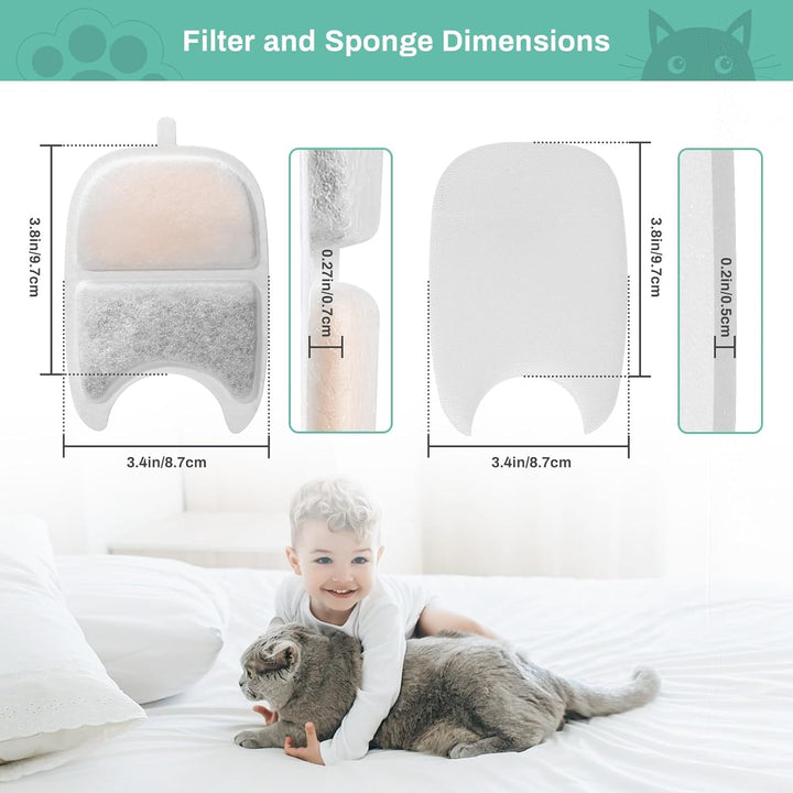 12 Packung Filter Katzenbrunnen für FEELNEEDY 4L Trinkbrunnen für Katzen (YPD-C004), 12 Filter Trink