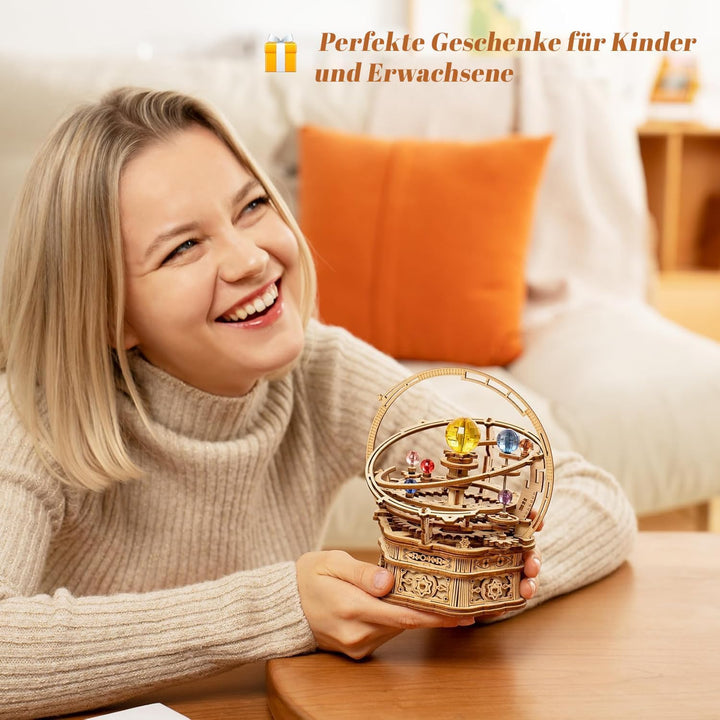 ROKR Mechanisch Modellbausatz Holz 3D Puzzle Musikbox Holzpuzzle für Erwachsene Teenager