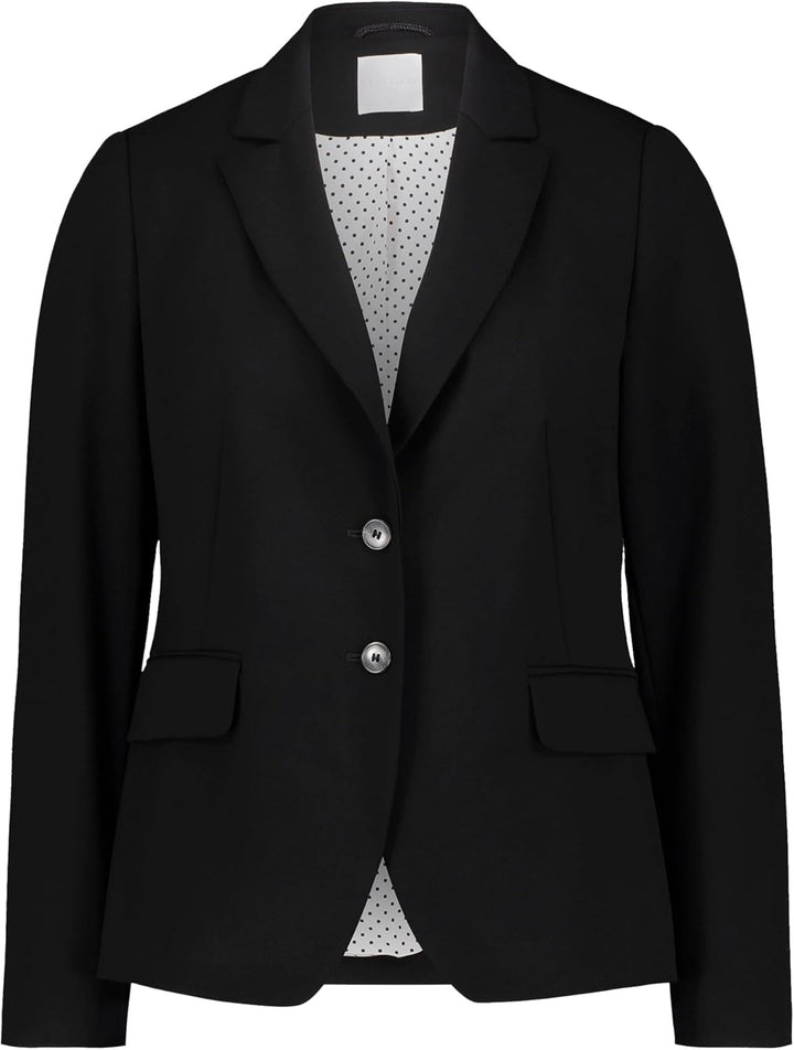 Betty & Co Damen Klassischer Blazer mit Taschen 38 Schwarz, 38 Schwarz