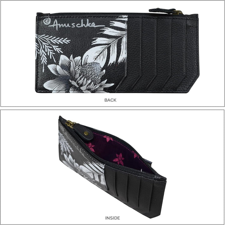 Anuschka Hand Painted Leather Women's Rfid Blocking Card Case With Coin Pouch, RFID-Schutzetui, Lede