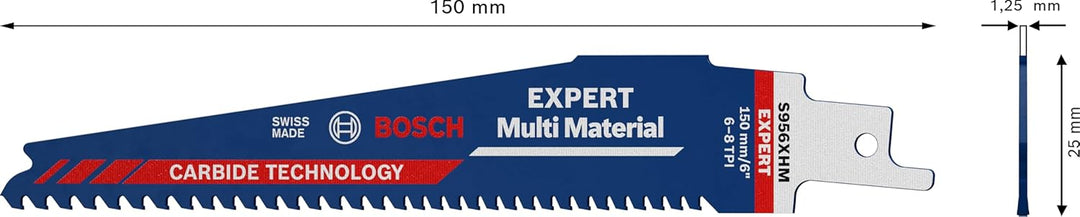 Bosch Professional 10x Expert ‘Multi Material’ S 956 XHM Säbelsägeblatt (für Gusseisen, Länge 150 mm