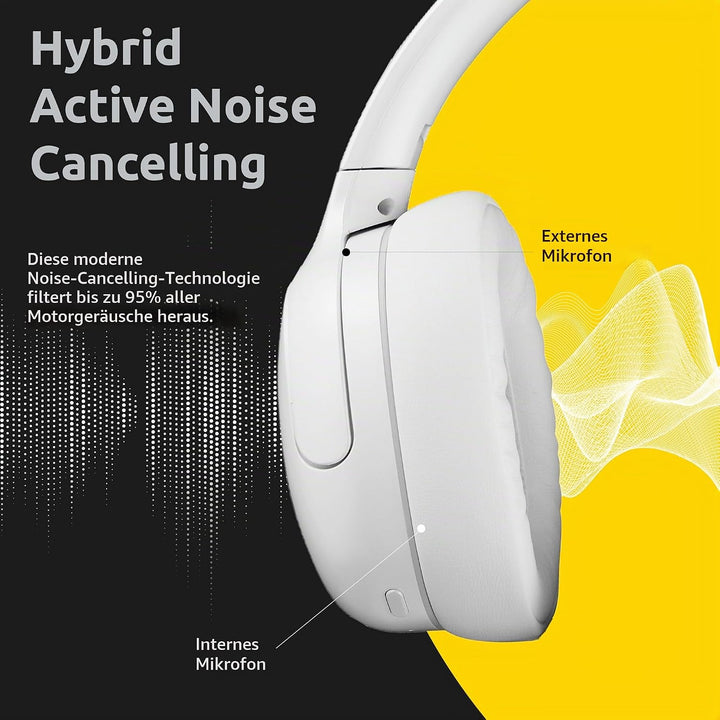 Intenso O400HA Over-Ear Kopfhörer - Hybrid Active Noise Cancelling, bis zu 75 Stunden Laufzeit und B