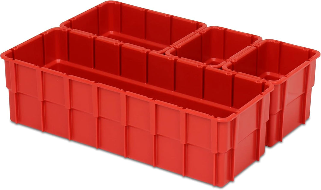 Einsatzkasten Einteilungs-Set für Eurobehälter, Schubladen mit Innenmass 362x262 mm (LxB), 102 mm ho