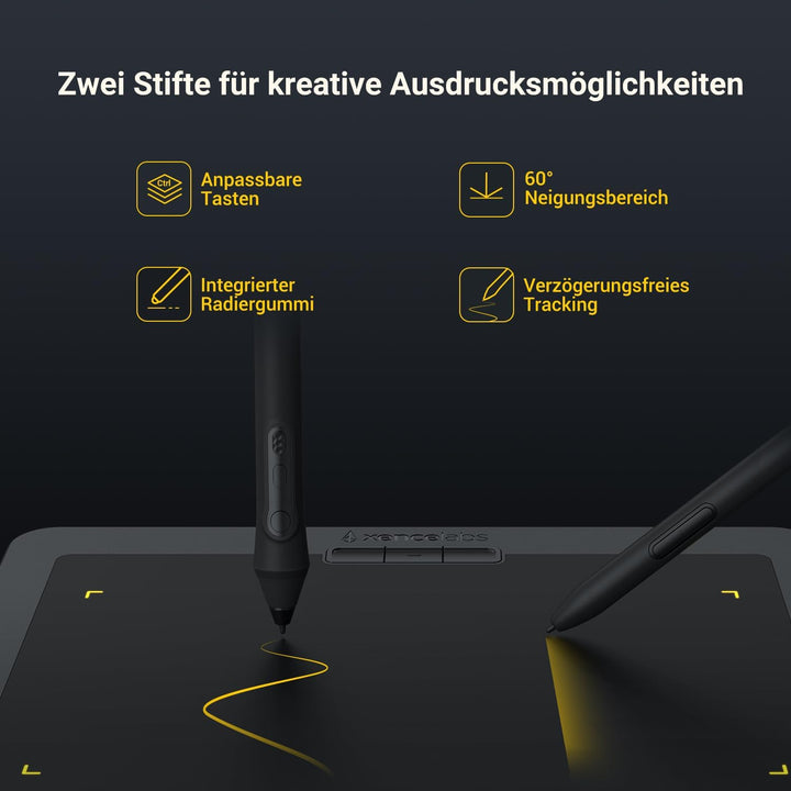 Xencelabs Pen Tablet Medium Bundle Grafiktablett für Profi Kreative, Wireless Zeichentablett mit Qui