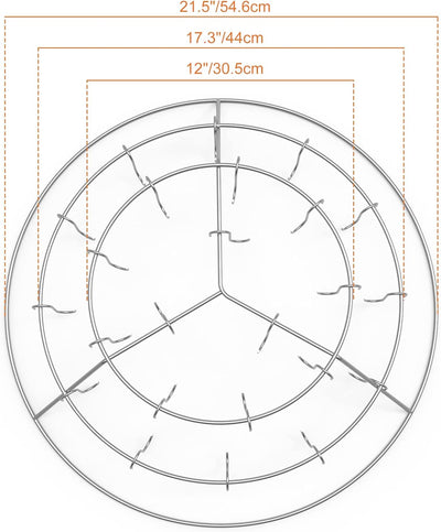Onlyfire Dreistufiger Ring Speck-Aufhänger Bräter mit 24 Räucherhaken, für Räuchern von Speck, Ribs