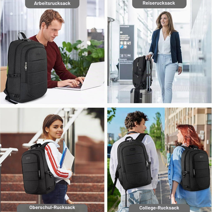 AMBOR Laptop Rucksack Herren mit Passwort Lock Rucksack Damen Anti-Diebstahl Rucksack für 18,4 Zoll