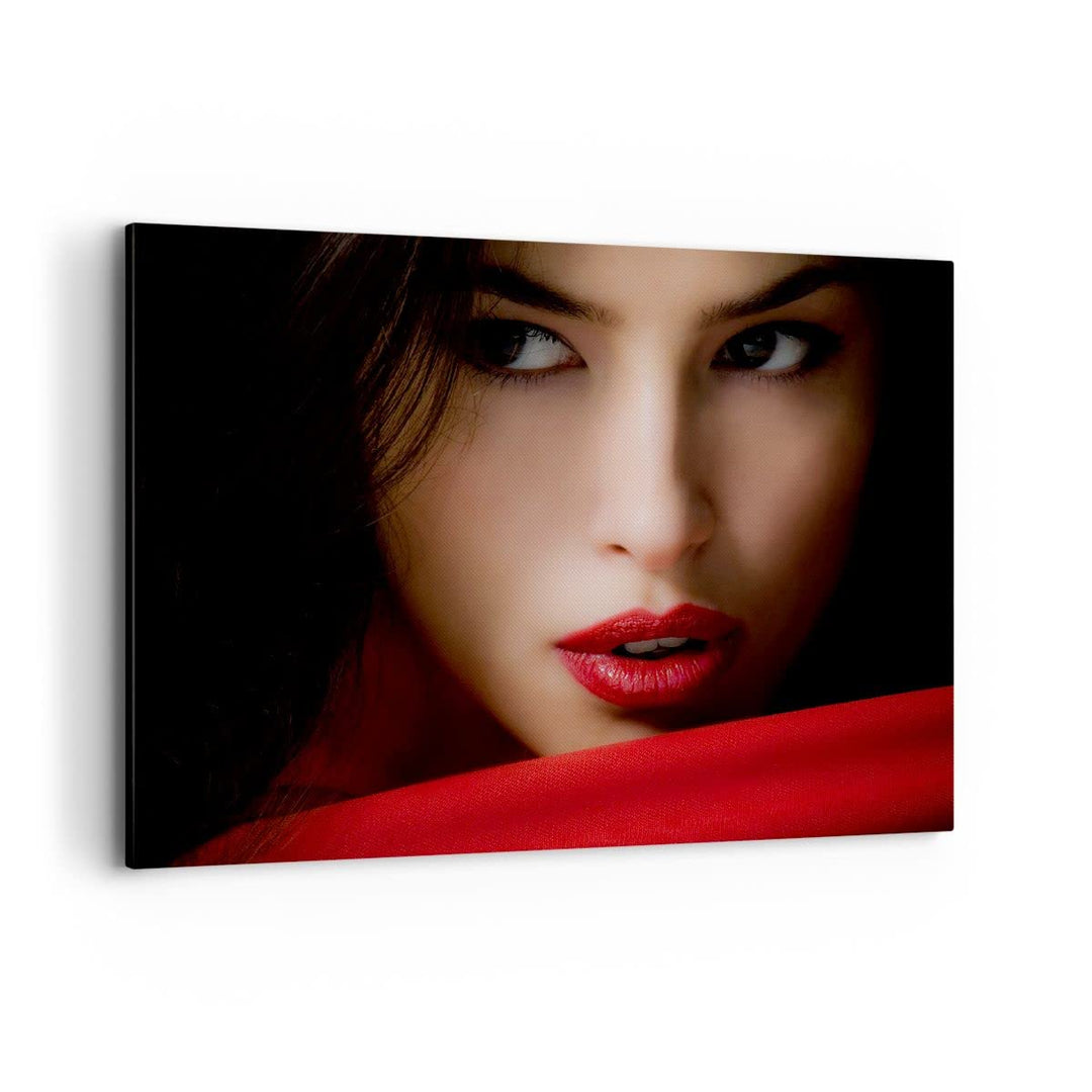 Bilder auf Leinwand 100x70cm Leinwandbild Schönheit brünette eleganc mädchen Gross Wanddeko Bild Sch